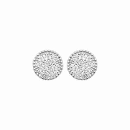 Boucles d'oreilles en argent rhodié et oxydes de zirconium