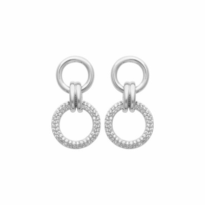 Boucles d'oreilles en argent rhodié et oxydes de zirconium