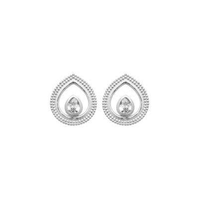 Boucles d'oreilles en argent rhodié et oxydes de zirconium