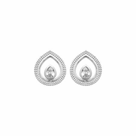 Boucles d'oreilles en argent rhodié et oxydes de zirconium