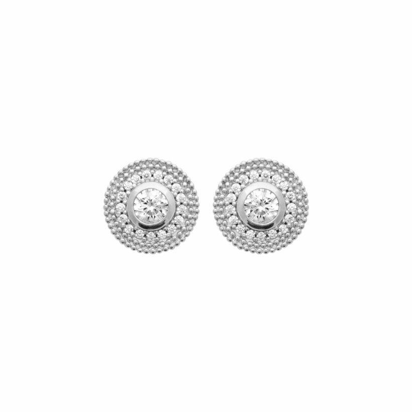 Boucles d'oreilles en argent rhodié et oxydes de zirconium