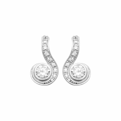 Boucles d'oreilles en argent rhodié et oxydes de zirconium