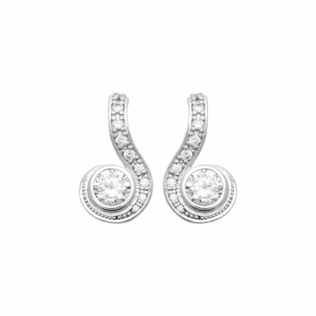 Boucles d'oreilles en argent rhodié et oxydes de zirconium