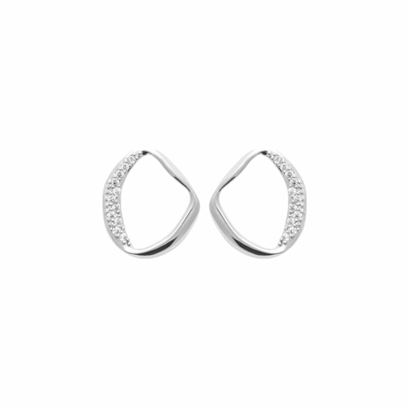 Boucles d'oreilles en argent rhodié et oxydes de zirconium