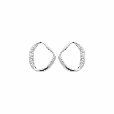 Boucles d'oreilles en argent rhodié et oxydes de zirconium