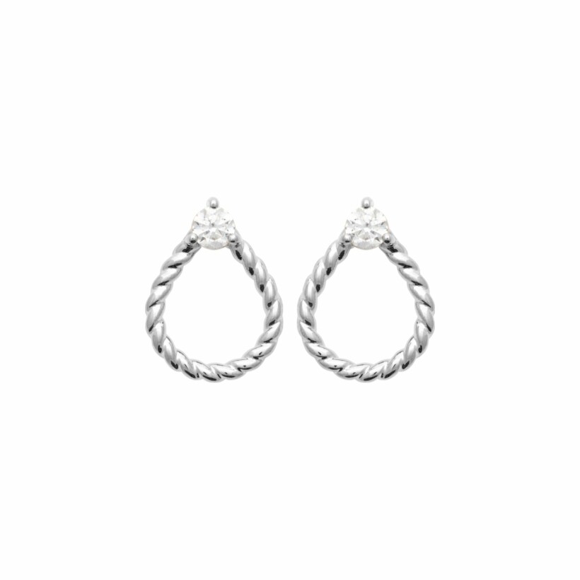 Boucles d'oreilles en argent rhodié et oxydes de zirconium