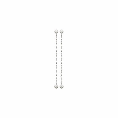 Boucles d'oreilles en argent rhodié et oxydes de zirconium