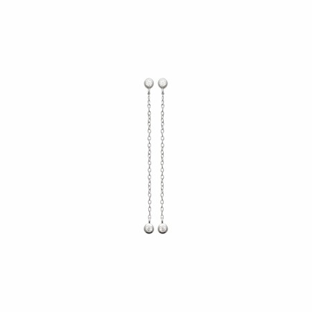 Boucles d'oreilles en argent rhodié et oxydes de zirconium