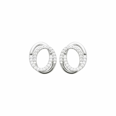 Boucles d'oreilles en argent rhodié et oxydes de zirconium