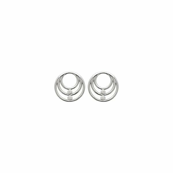 Boucles d'oreilles en argent rhodié et oxydes de zirconium