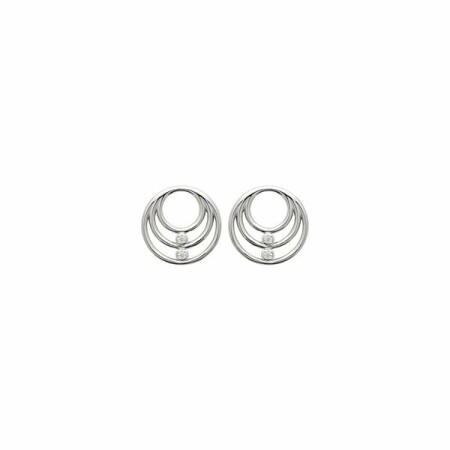 Boucles d'oreilles en argent rhodié et oxydes de zirconium