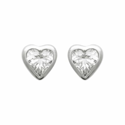 Boucles d'oreilles en argent rhodié et oxydes de zirconium