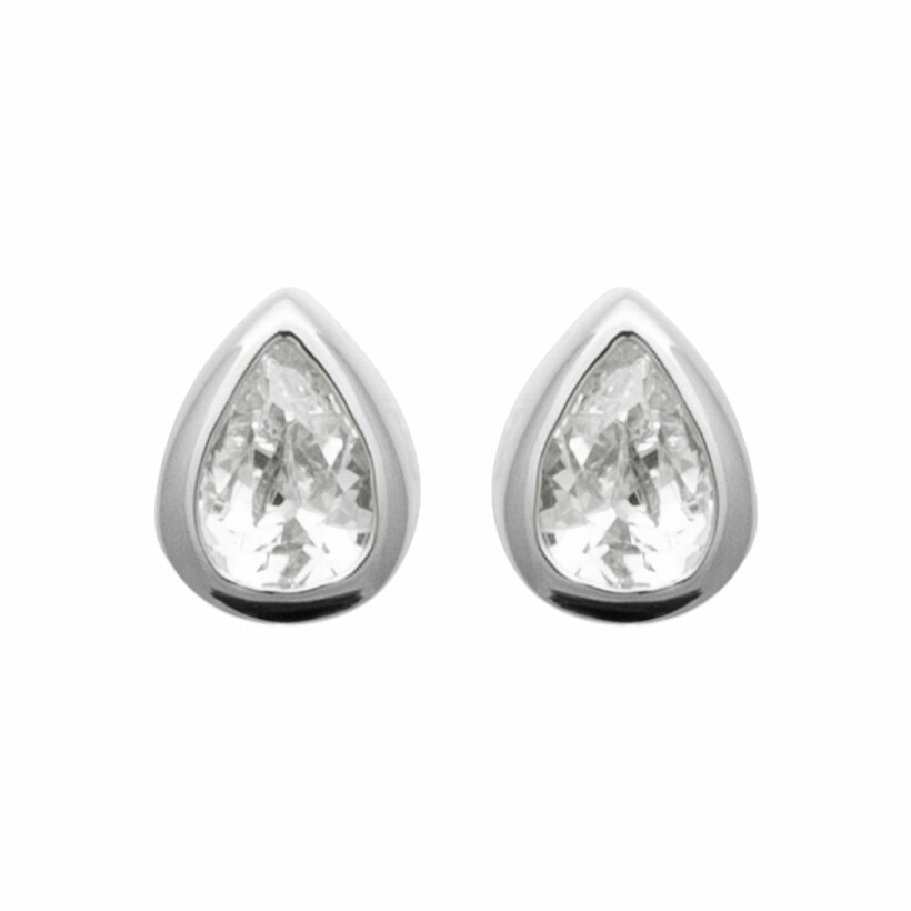 Boucles d'oreilles en argent rhodié et oxydes de zirconium