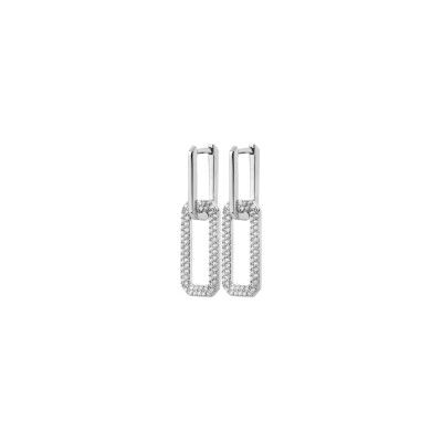 Boucles d'oreilles en argent rhodié et oxydes de zirconium