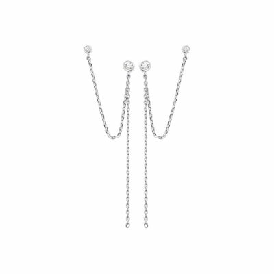 Boucles d'oreilles en argent rhodié et oxydes de zirconium