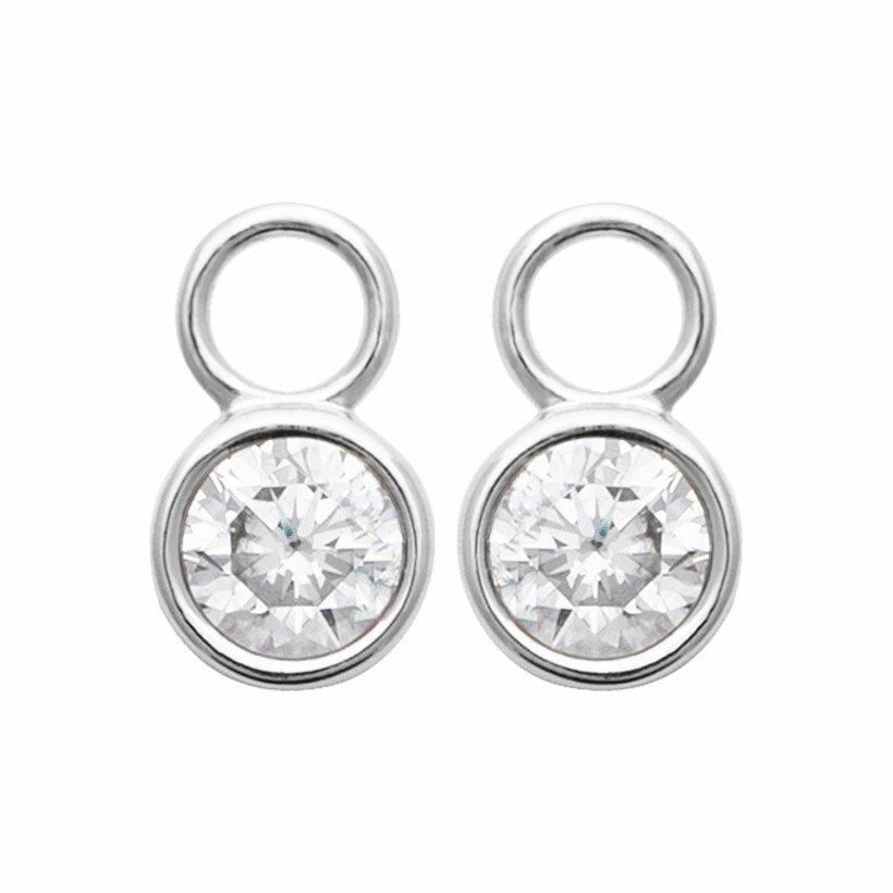 Boucles d'oreilles en argent rhodié et oxydes de zirconium