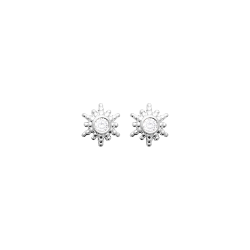 Boucles d'oreilles en argent rhodié et oxydes de zirconium