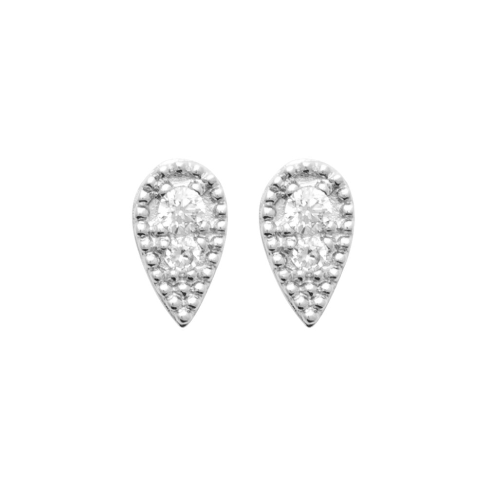 Boucles d'oreilles en argent rhodié et oxydes de zirconium