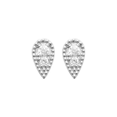 Boucles d'oreilles en argent rhodié et oxydes de zirconium