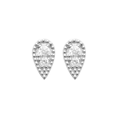 Boucles d'oreilles en argent rhodié et oxydes de zirconium