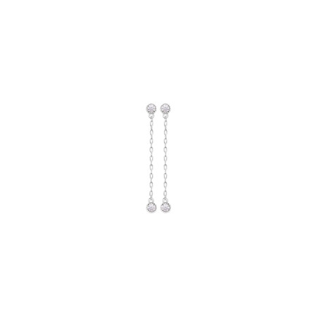 Boucles d'oreilles en argent rhodié et oxydes de zirconium