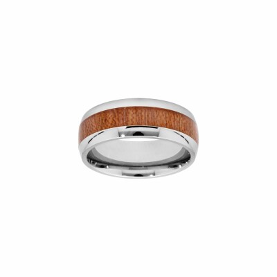 Bague en acier et bois