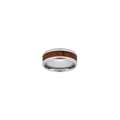 Bague aspect bois en acier