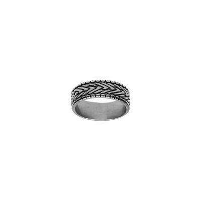 Alliance motif chevrons en acier patiné, taille 68