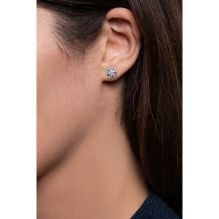 Boucles d'oreilles Pasquale Bruni Figlia Dei Fiori en or blanc et diamants