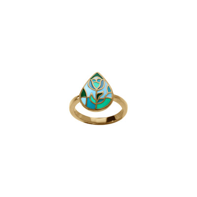 Bague en acier doré