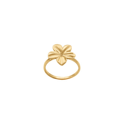 Bague fleur en acier doré, taille 54