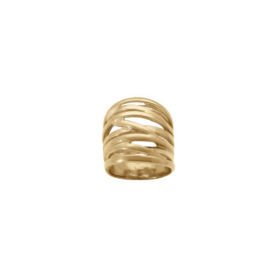 Bague en acier doré, taille 56