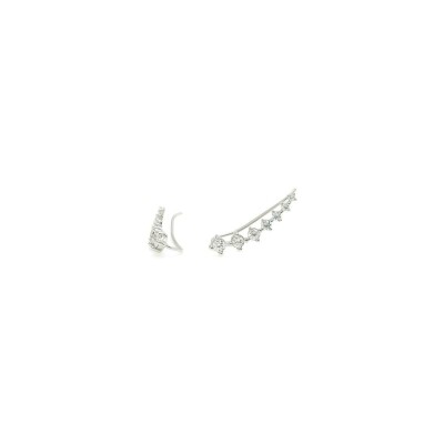 Boucles d'oreilles LineArgent Coton en argent rhodié et oxydes de zirconium