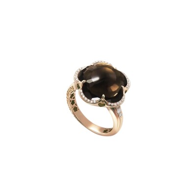 Pasquale Bruni Bon Ton ring in rose gold, diamonds and smoky quartz