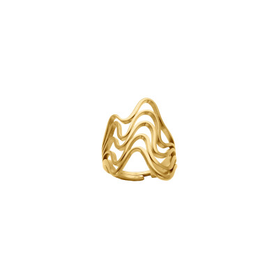 Bague en acier doré