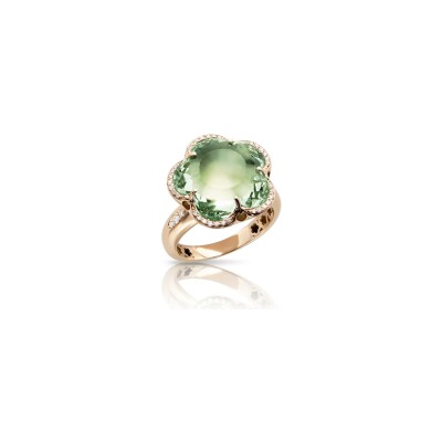 Pasquale Bruni Bon Ton ring in pink gold, prasiolite and diamonds