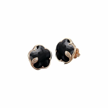 Boucles d'oreilles Pasquale Bruni Petit Joli' en or rose, onyx et diamants blancs