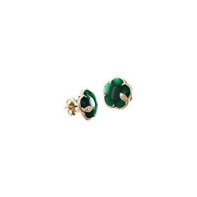 Boucles d'oreilles Pasquale Bruni Petit Joli en or rose, agate verte et diamants