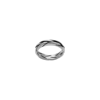 Bague tresse en acier patiné, taille 62