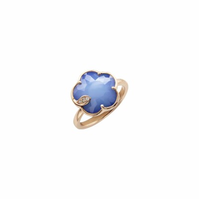 Bague Pasquale Bruni Petit Joli' en or rose, doublet lapis-lazuli & agate et diamants blancs & champagnes