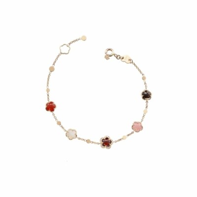 Bracelet Pasquale Bruni Figlia dei Fiori en or rose, pierre de lune, grenat, cornaline, calcédoine rose, quartz fumé, diamants blancs et champagne