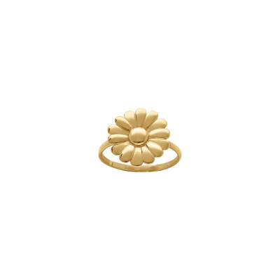 Bague doré fleur en acier doré