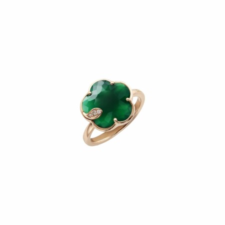 Bague Pasquale Bruni Petit Joli' en or rose, agate verte et diamants blancs