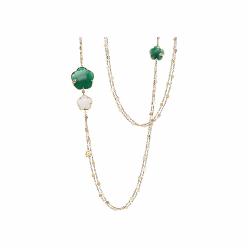 Pasquale Bruni Ton Joli necklace, rose gold, agates and diamonds