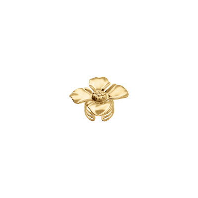 Bague régable fleur en acier doré