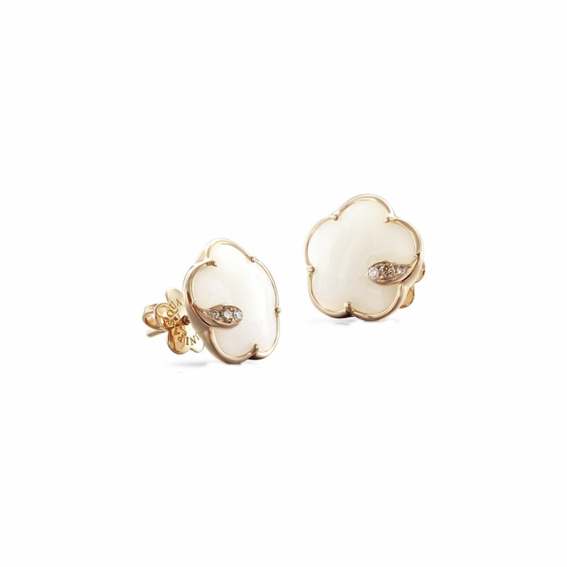 Boucles d'oreilles Pasquale Bruni Petit Joli' en or rose, agates blanches et diamants blancs