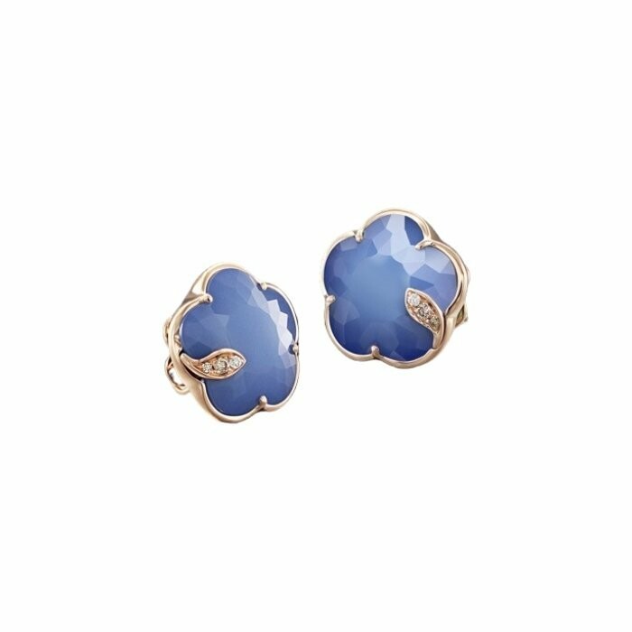 Boucles d'oreilles Pasquale Bruni Petit Joli' en or rose, doublet lapis-lazuli & agate et diamants blancs