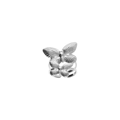 Bague réglable papillon en acier