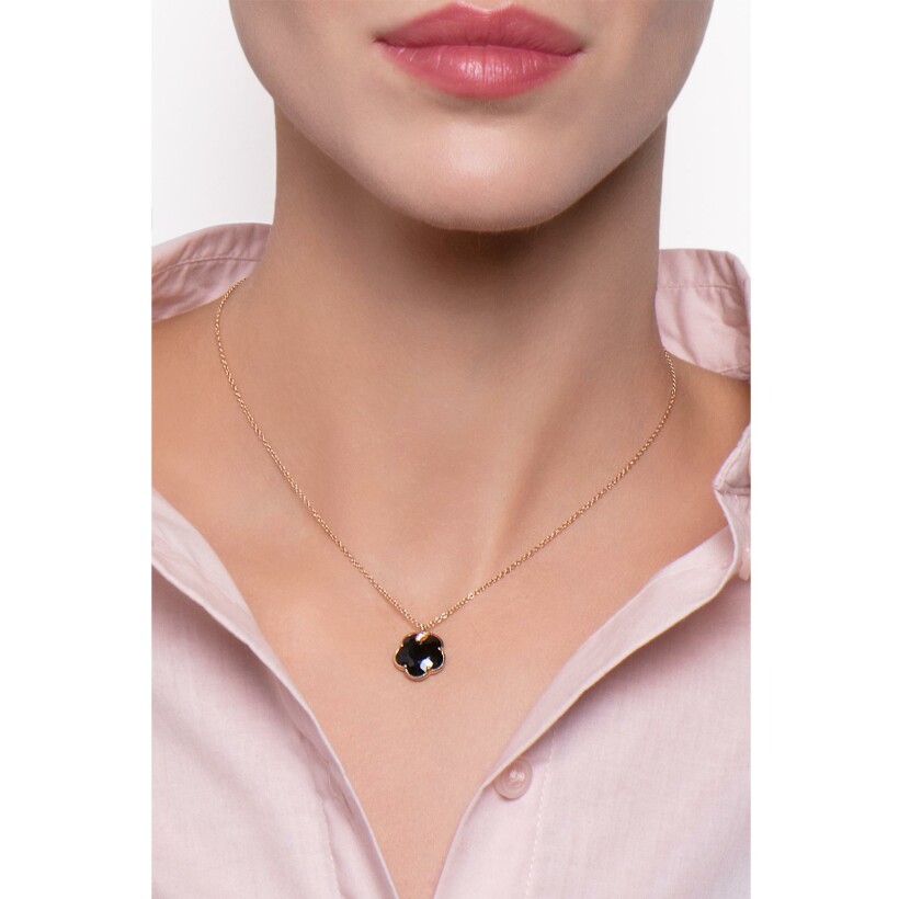 Pasquale Bruni Petit Joli necklace in pink gold, onyx, diamonds and brown diamonds