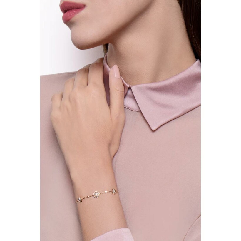 Pasquale Bruni Figlia Dei Fiori bracelet in pink gold, diamonds and brown diamonds